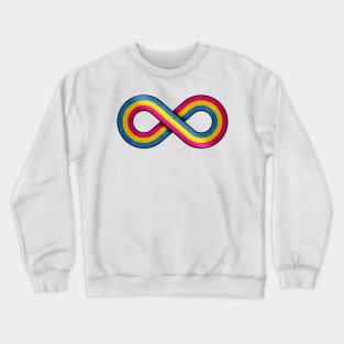 Large Infinity Vector Symbol Striped with Pansexual Pride Flag Crewneck Sweatshirt